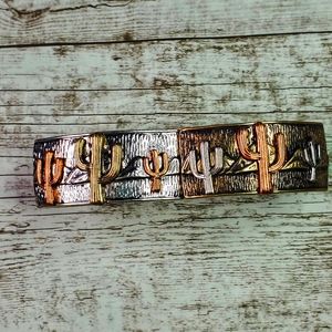 Tri-tone desert cactus theme bracelet